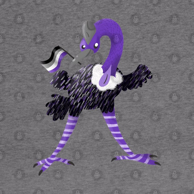 Asexual Pride Purple Cassowary Bird by narwhalwall